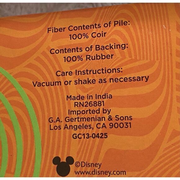 Disney Mickey Mouse Pumpkin Door Mat Rug Coir 18 X 28” Fall Autumn Outdoor NEW - Picture 9 of 9